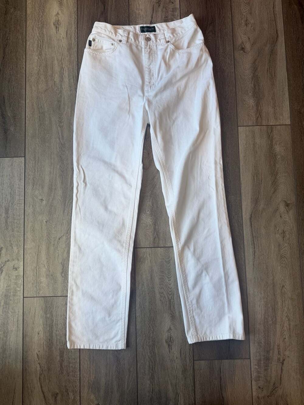 Lauren Jeans Co. Ralph Lauren Preppy White Cotton Straight Leg Jeans Size 8